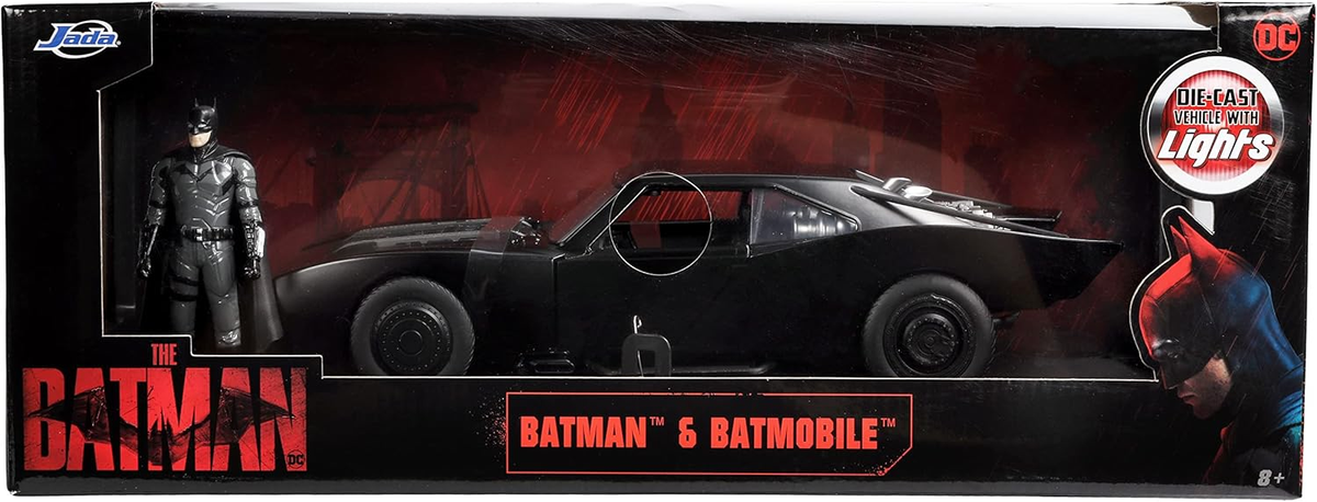 Modellino Batmobile 2022 Scala 1:18 con Figura in Metallo Batman da Collezione - 253216002