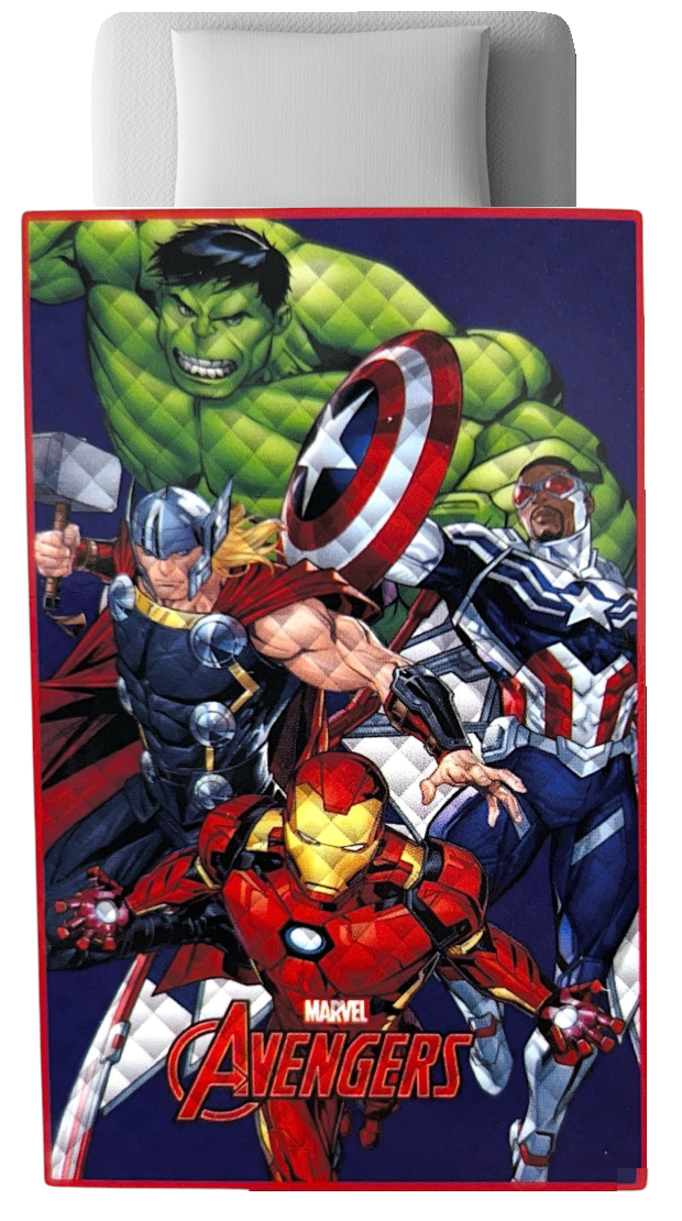 Trapuntino Avengers MARVEL Coperta Copriletto Trapuntato 100 Gsm Letto Singolo 150x250 CM - Je14390ad