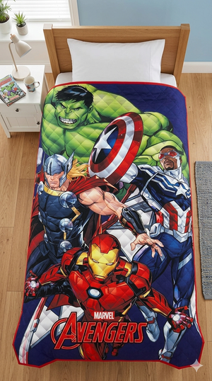 Trapuntino Avengers MARVEL Coperta Copriletto Trapuntato 100 Gsm Letto Singolo 150x250 CM - Je14390ad