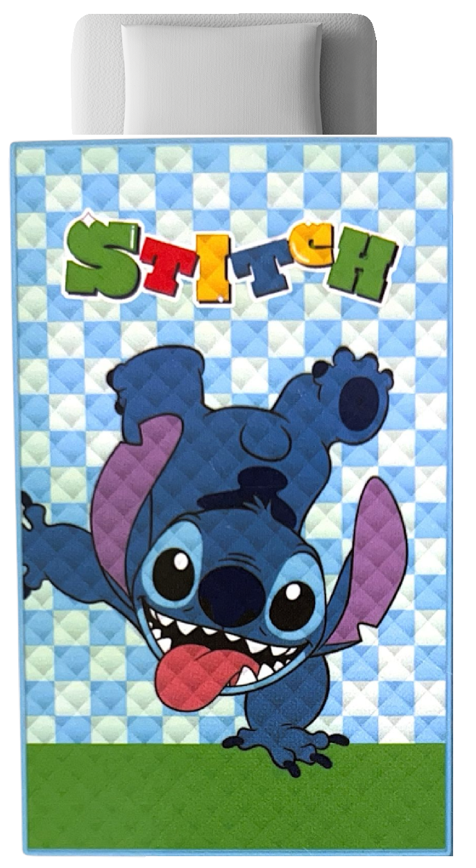 Trapuntino Stitch DISNEY Coperta Copriletto Trapuntato 100 Gsm Letto Singolo 150x250 CM - Je14384ad
