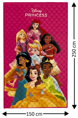 Trapuntino Principesse DISNEY Coperta Copriletto Trapuntato 100 Gsm Letto Singolo 150x250 CM - Je14387ad