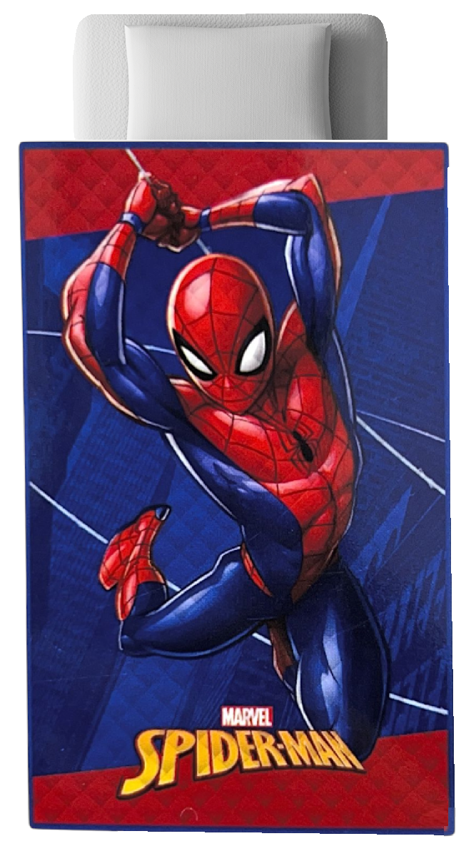 Trapuntino Spiderman MARVEL Coperta Copriletto Trapuntato 100 Gsm Letto Singolo 150x250 CM - Je14388ad