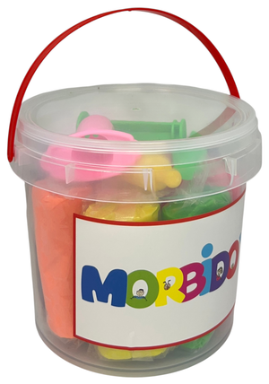 Set Plastilina con Secchiello 10 Pezzi in Bustine da 100 Gr 3 Accessori Gioco Bambino - 5285