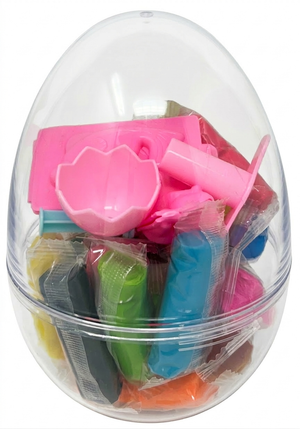 Set Plastilina Uovo con 24 Pezzi da 15 Gr con 5 Accessori Gioco Bambino - 5823