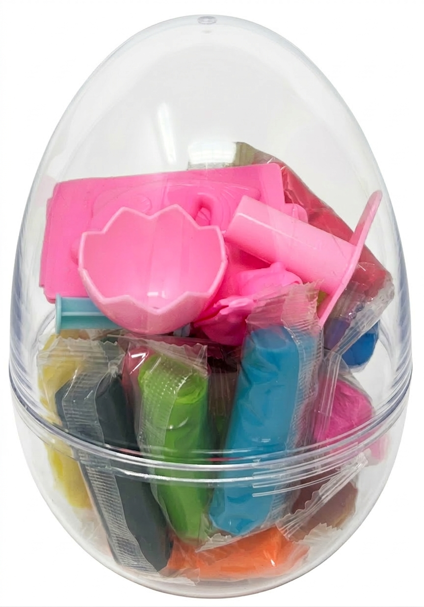 Set Plastilina Uovo con 24 Pezzi da 15 Gr con 5 Accessori Gioco Bambino - 5823