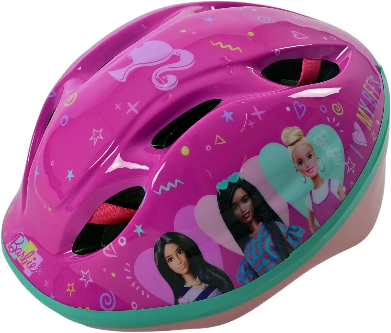 Casco Protettivo Barbie Mattel per Bici Regolabile 52-56 CM Omologato con Ventilazione - 1172