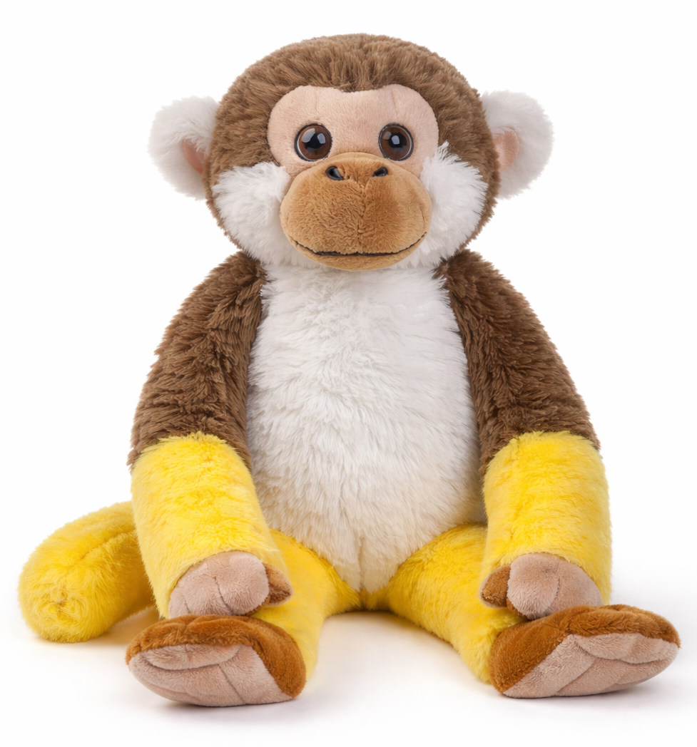 Peluche Scimmia con Velcro 39 CM Pupazzo Realizzato in Plastica Reciclata - 800235/1