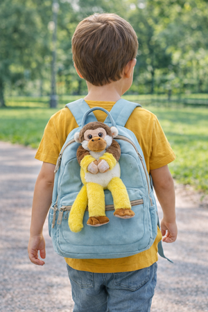 Peluche Scimmia con Velcro 39 CM Pupazzo Realizzato in Plastica Reciclata - 800235/1
