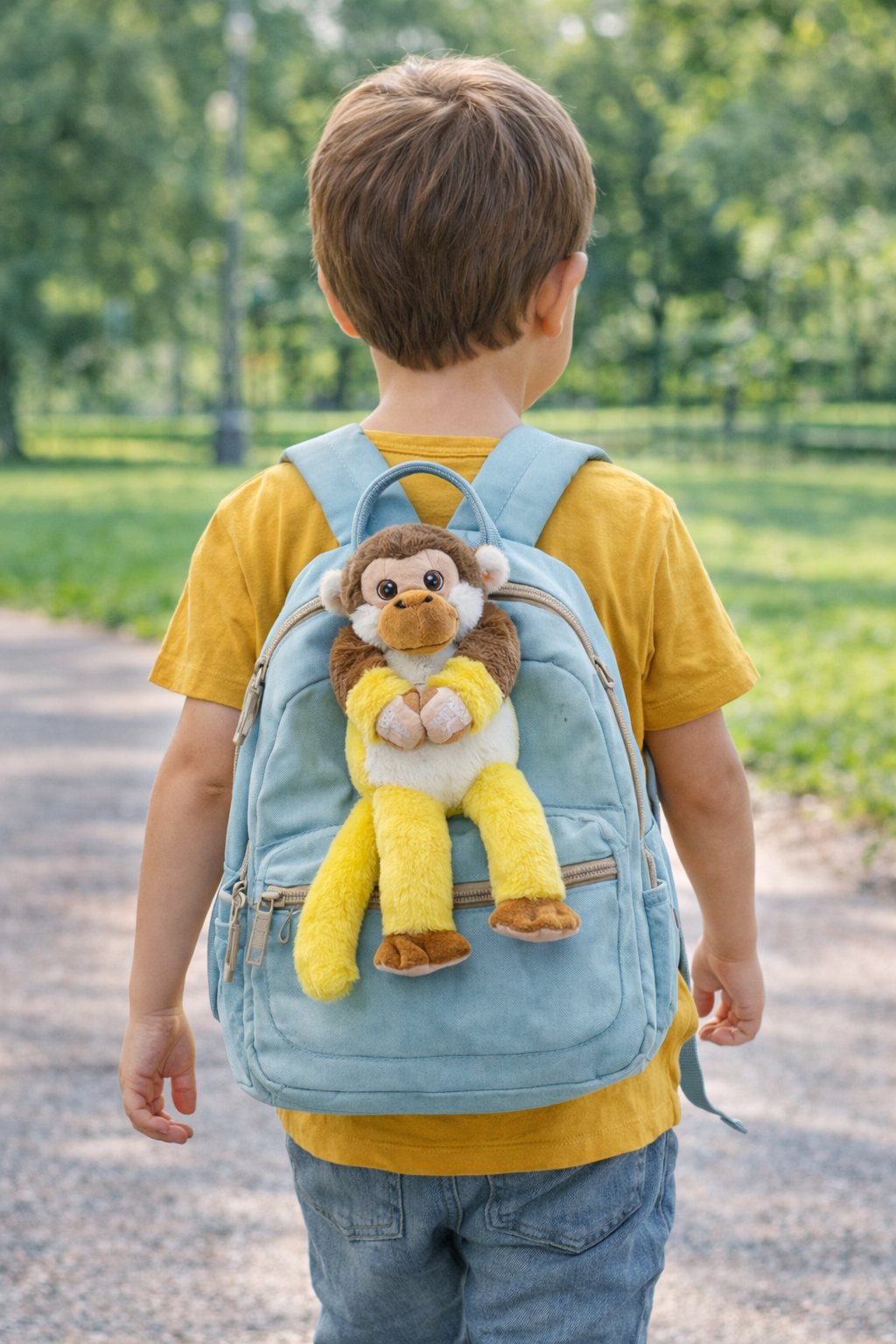 Peluche Scimmia con Velcro 39 CM Pupazzo Realizzato in Plastica Reciclata - 800235/1