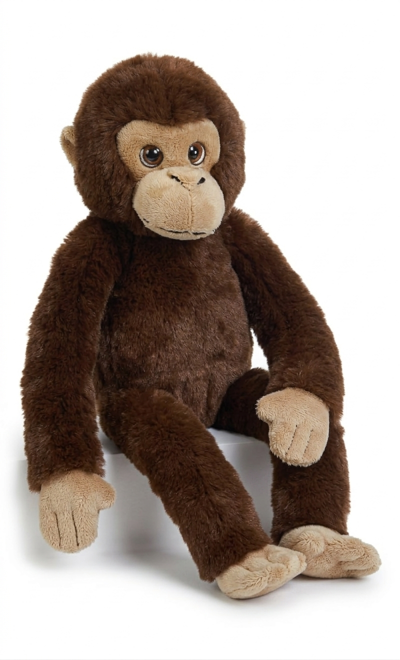 Peluche Scimmia con Velcro 39 CM Pupazzo Realizzato in Plastica Reciclata - 800235/2