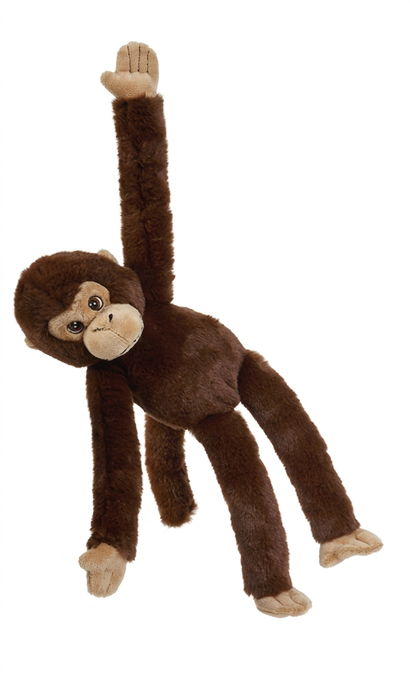 Peluche Scimmia con Velcro 39 CM Pupazzo Realizzato in Plastica Reciclata - 800235/2