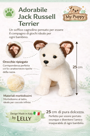 Peluche Jack Russell CM 25 Pupazzo per Bambini Lelly - 642308