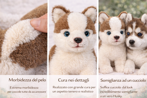 Peluche Husky CM 25 Pupazzo per Bambini Lelly - 642308