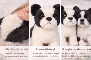 Peluche Boston Terrier CM 25 Pupazzo per Bambini Lelly - 642308