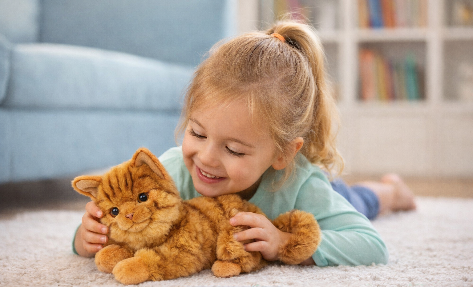 Peluche Gatto Milu CM 25 Pupazzo Gatto Arancione per Bambini Lelly - 631904