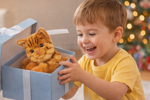 Peluche Gatto Milu CM 25 Pupazzo Gatto Arancione per Bambini Lelly - 631904