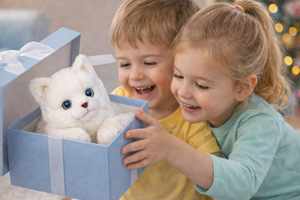 Peluche Gatto Milu CM 25 Pupazzo Gatto Bianco per Bambini Lelly - 631904