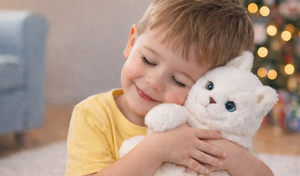 Peluche Gatto Milu CM 25 Pupazzo Gatto Bianco per Bambini Lelly - 631904