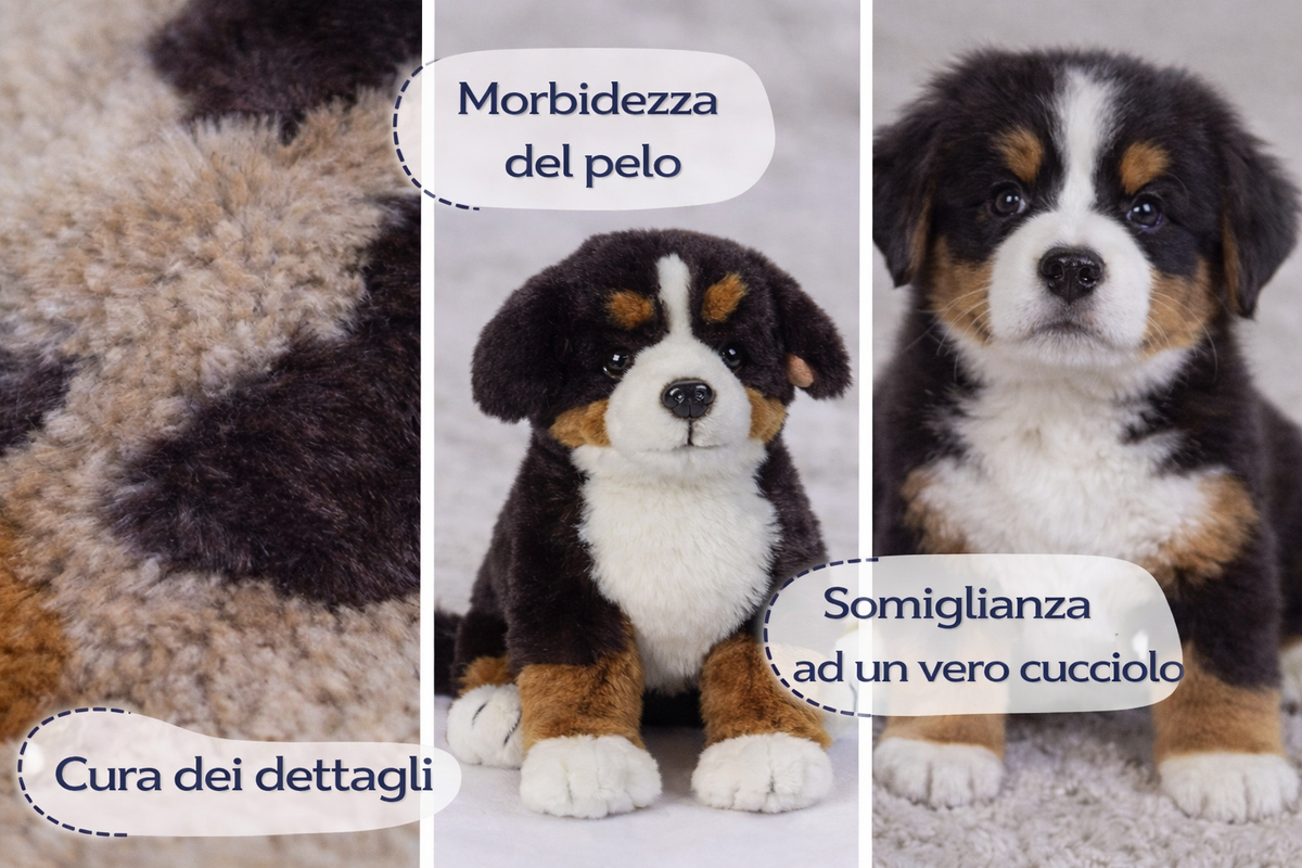 Peluche Cane Bernese CM 25 Pupazzo Cucciolo per Bambini Lelly - 642309