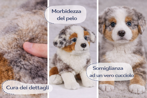 Peluche Cane Pastore Australiano CM 25 Pupazzo Cucciolo per Bambini Lelly - 642310