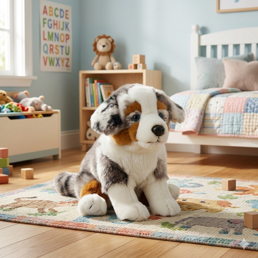 Peluche Cane Pastore Australiano CM 25 Pupazzo Cucciolo per Bambini Lelly - 642310