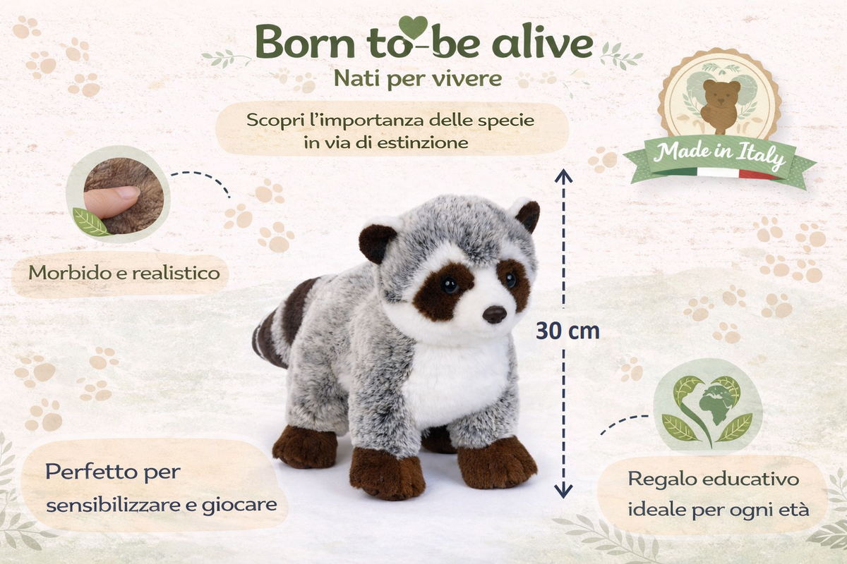 Peluche Procione CM 30 Pupazzo per Bambini Lelly - 650005