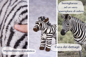 Peluche Zebra CM 25 Pupazzo per Bambini Lelly - 650010