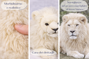 Peluche Leone Bianco CM 53 Pupazzo per Bambini Lelly - 650014