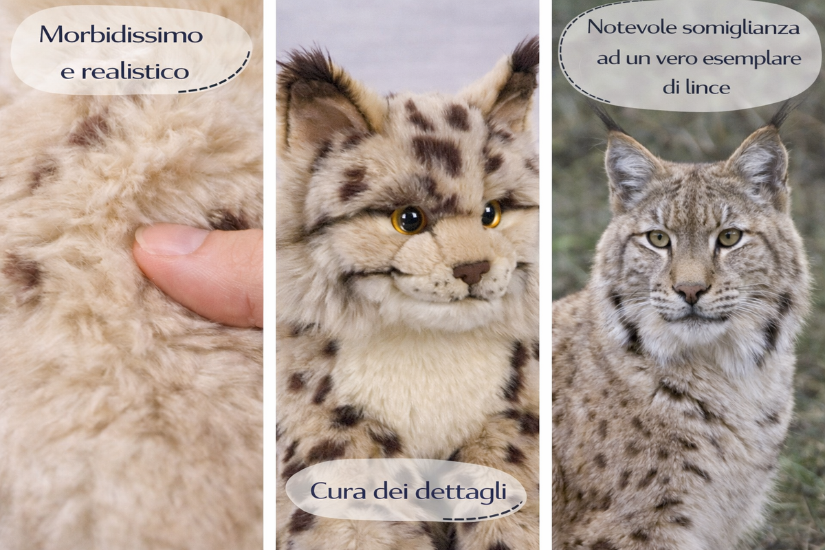Peluche Lince CM 25 Pupazzo per Bambini Lelly - 650021