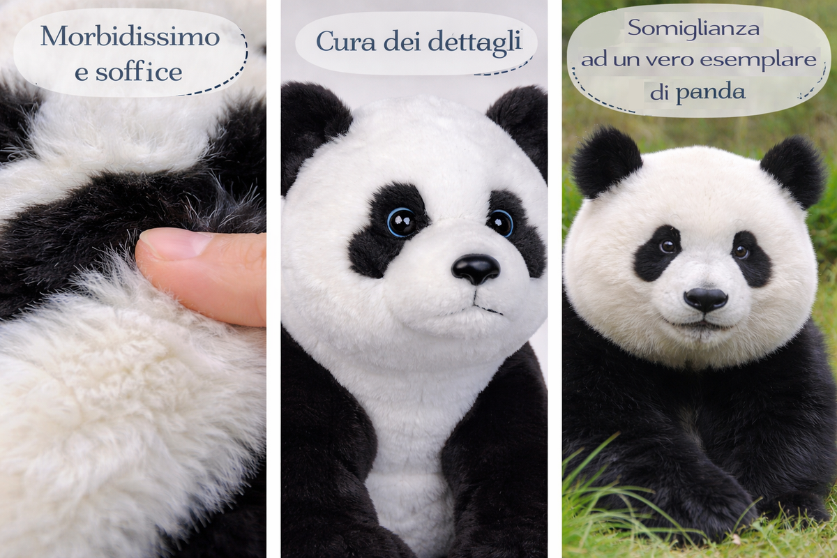 Peluche Panda CM 36 Pupazzo per Bambini Lelly - 650033