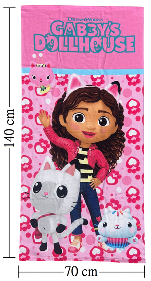 Telo Mare Gabby's Dollhouse Asciugamano per Bambini in Microfibra CM 140x70 - Gab37-6113