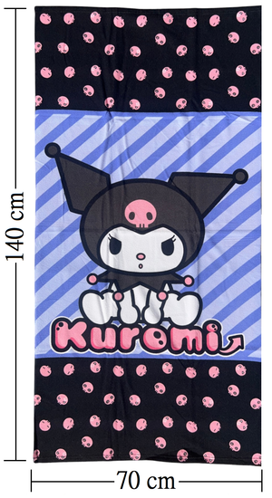Telo Mare Kuromi Sanrio Asciugamano per Bambini in Microfibra CM 140x70 - Hk36-1825