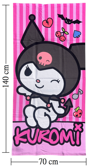 Telo Mare Kuromi Sanrio Asciugamano per Bambini in Microfibra CM 140x70 - Hk37-0804