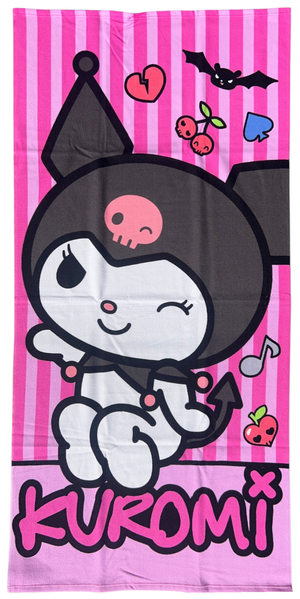 Telo Mare Kuromi Sanrio Asciugamano per Bambini in Microfibra CM 140x70 - Hk37-0804