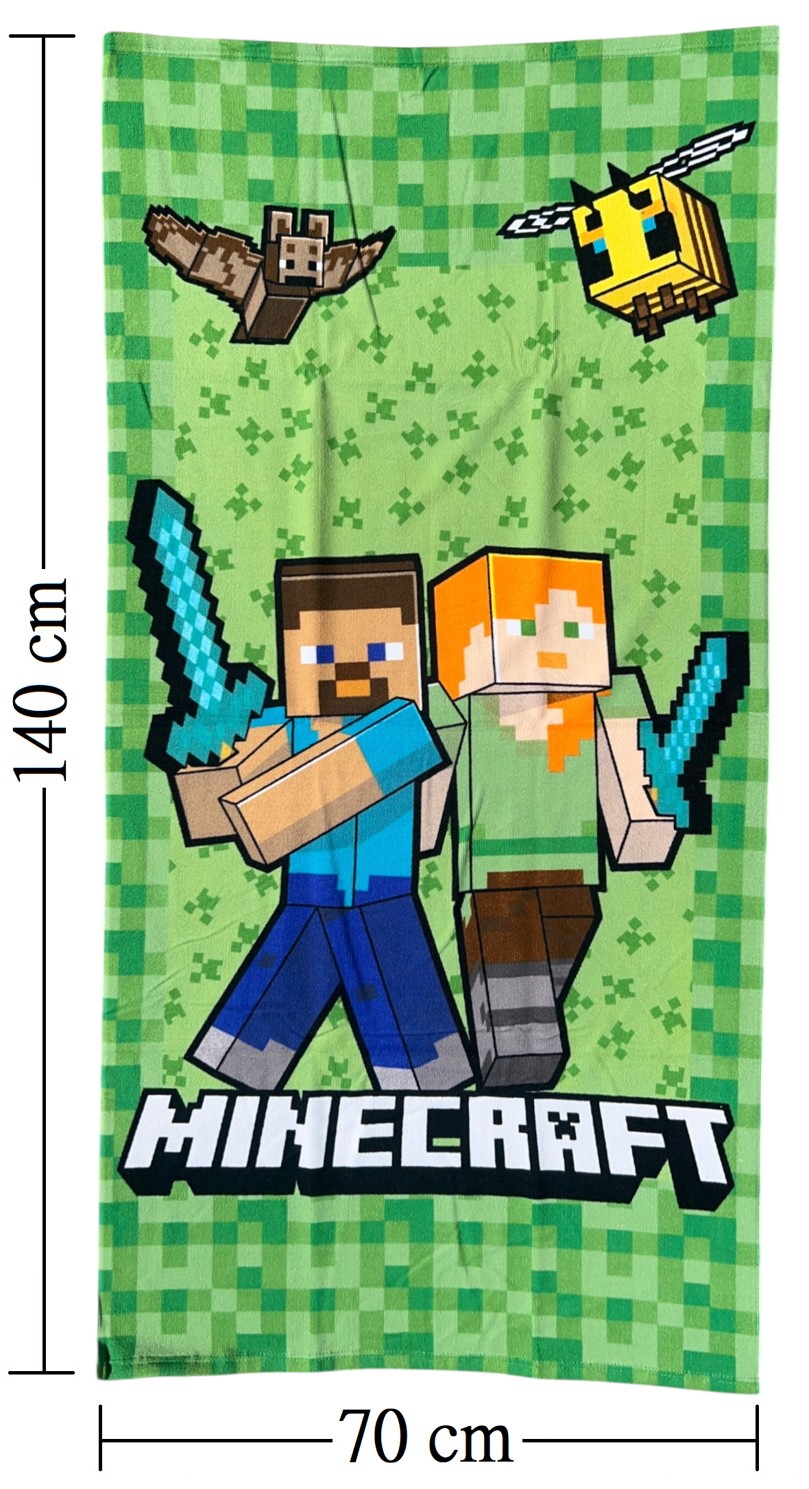 Telo Mare Minecraft Asciugamano per Bambini in Microfibra CM 140x70 - Mnc37-6004