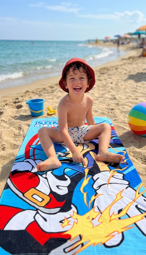 Telo Mare Sonic Asciugamano per Bambini in Microfibra CM 140x70 - Son37-6108