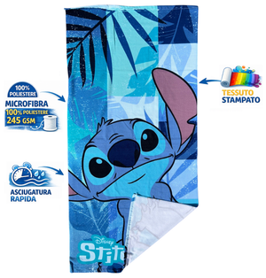Telo Mare Stitch DISNEY Asciugamano per Bambini in Microfibra CM 140x70 - Lil37-6015