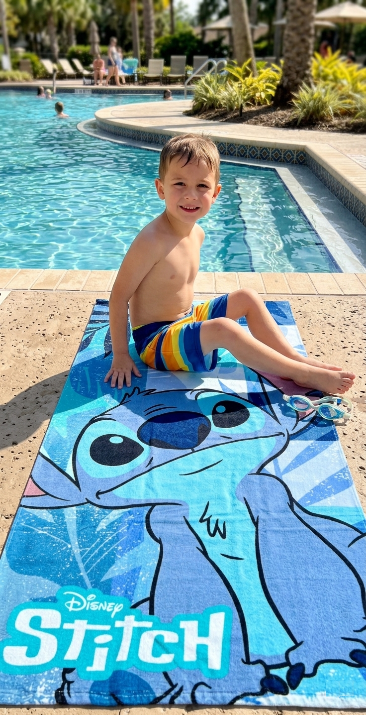 Telo Mare Stitch DISNEY Asciugamano per Bambini in Microfibra CM 140x70 - Lil37-6015