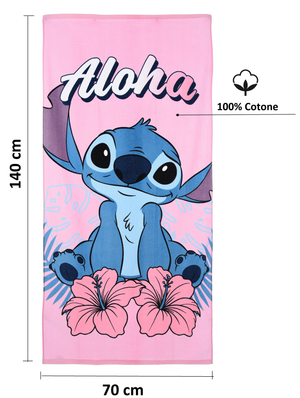 Telo Mare Stitch DISNEY 140 X 70 CM in Cotone Asciugamano Bambini per Spiaggia Piscina - Ez18082