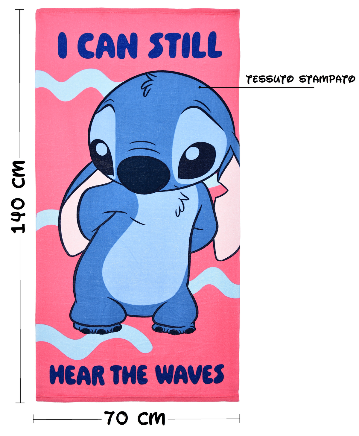 Telo Mare Stitch DISNEY Microfibra Asciugamano Bambine Ideale Spiaggia Piscina - Ez18081
