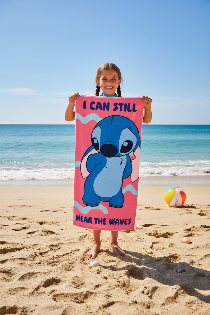 Telo Mare Stitch DISNEY Microfibra Asciugamano Bambine Ideale Spiaggia Piscina - Ez18081