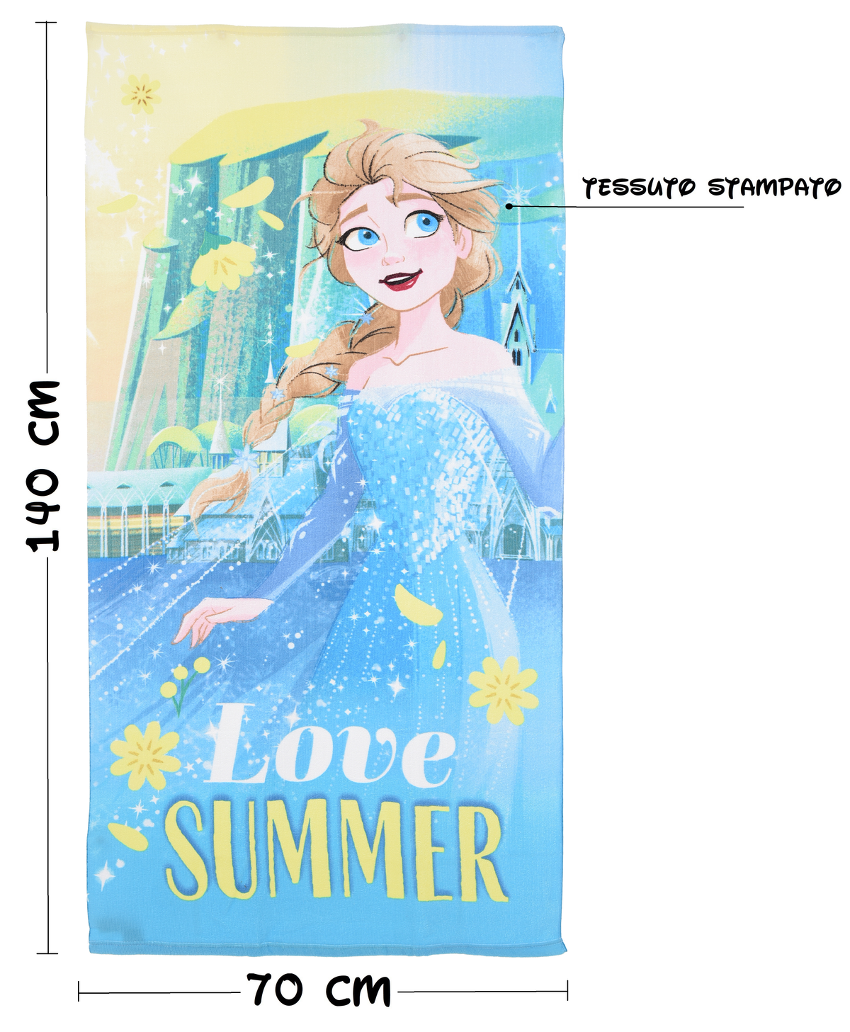 Telo Mare Frozen Elsa DISNEY Microfibra Asciugamano Bambine Ideale Spiaggia Piscina - Ez18060