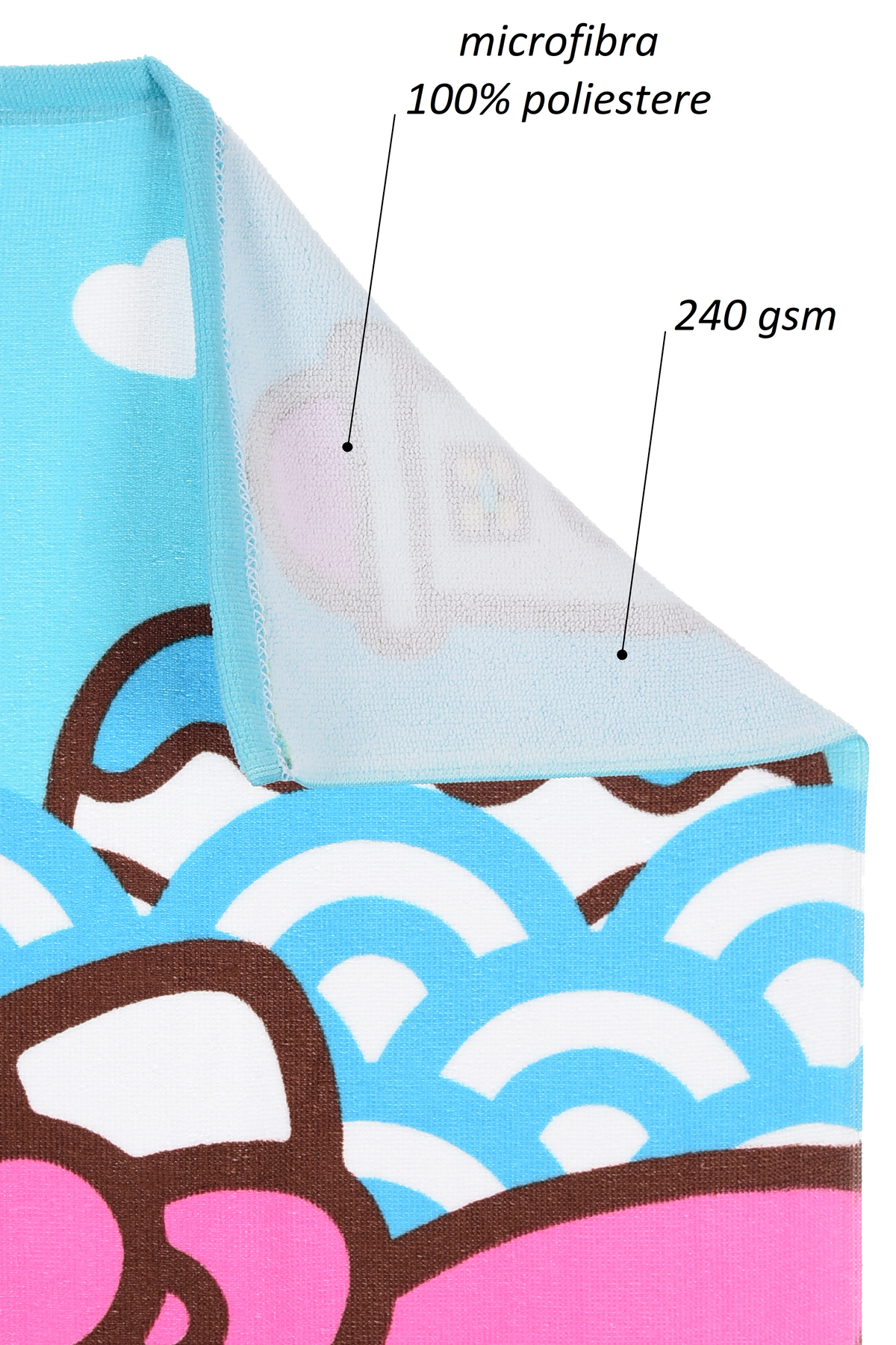 Telo Mare Hello Kitty Sanrio Microfibra Asciugamano Bambine Ideale Spiaggia Piscina - Ez18041
