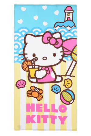 Telo Mare Hello Kitty Sanrio Microfibra Asciugamano Bambine Ideale Spiaggia Piscina - Ez18041