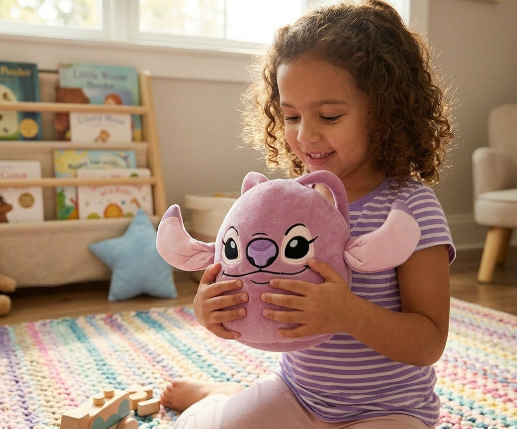 Cuscino Squishy Stitch Angel DISNEY Morbido Peluche 3d 25 CM Accessorio Decorativo Cameretta - Lil36-5231