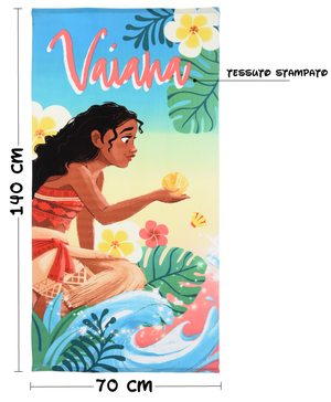 Telo Mare Vaiana Oceania Microfibra Asciugamano Bambine Ideale Spiaggia Piscina - Ez18050