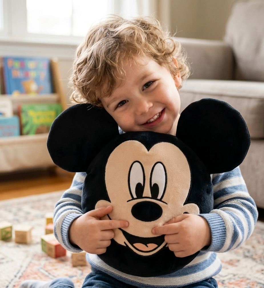 Cuscino Squishy Topolino DISNEY Morbido Peluche 3d 25 CM Accessorio Decorativo Cameretta - Mic36-5205