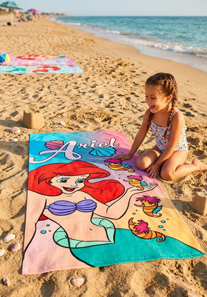 Telo Mare la Sirenetta Ariel DISNEY Microfibra Asciugamano Bambine Ideale Spiaggia Piscina - Ez18016