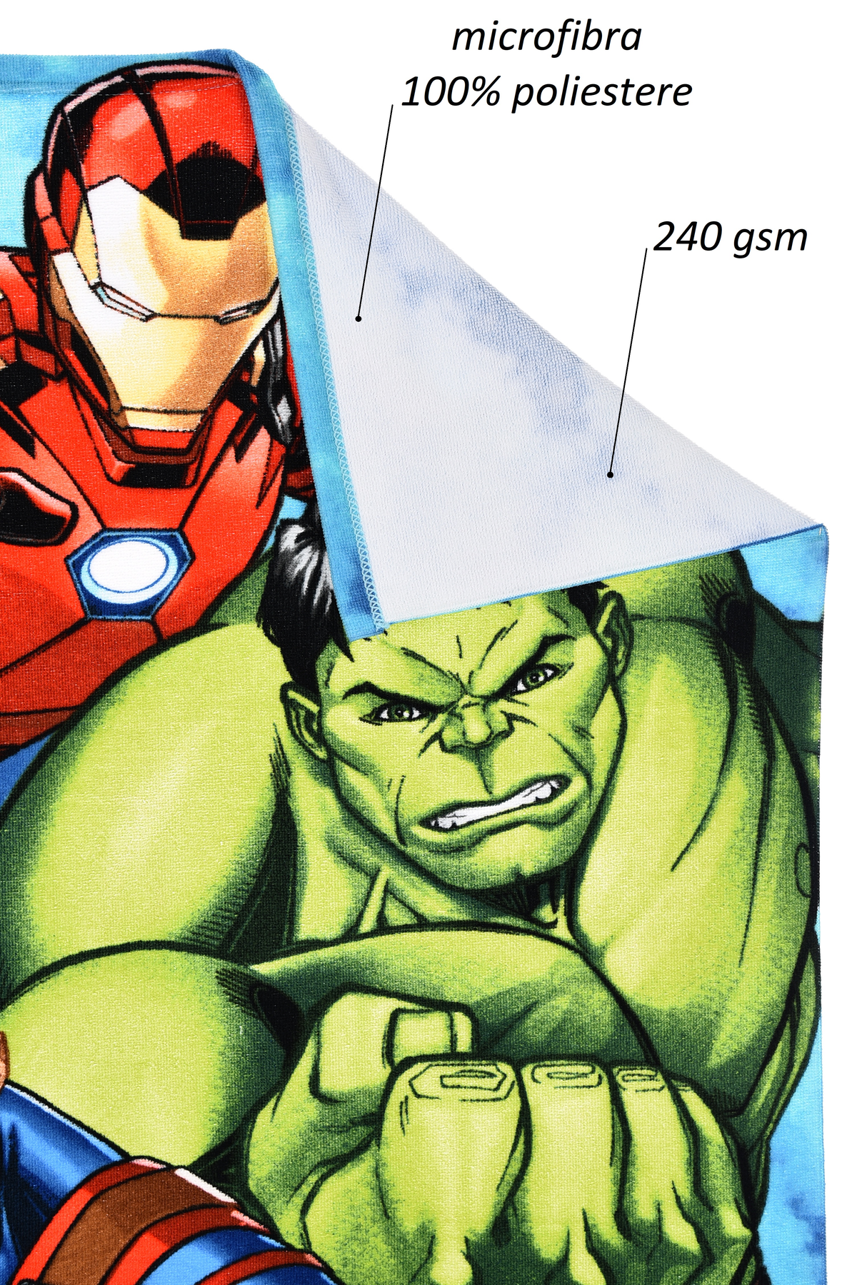 Telo Mare Avengers MARVEL Microfibra Asciugamano Bambini Ideale Spiaggia Piscina - Ez18189