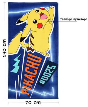 Telo Mare Pikachu in Cotone Asciugamano Pokémon Bambini Ideale Spiaggia Piscina - Ez18141